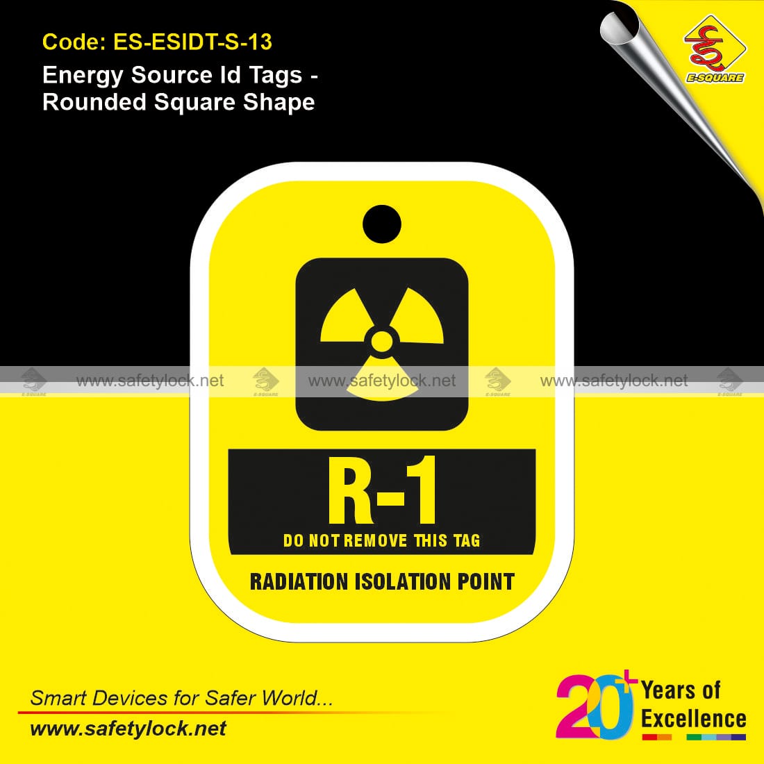 Squircle energy source identification tags