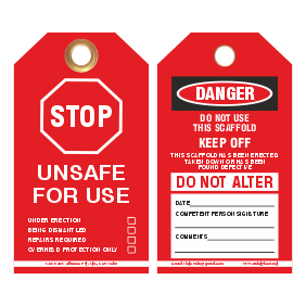 Red Color Scaffolding Tags