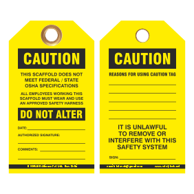 Yellow Color Scaffolding Tags