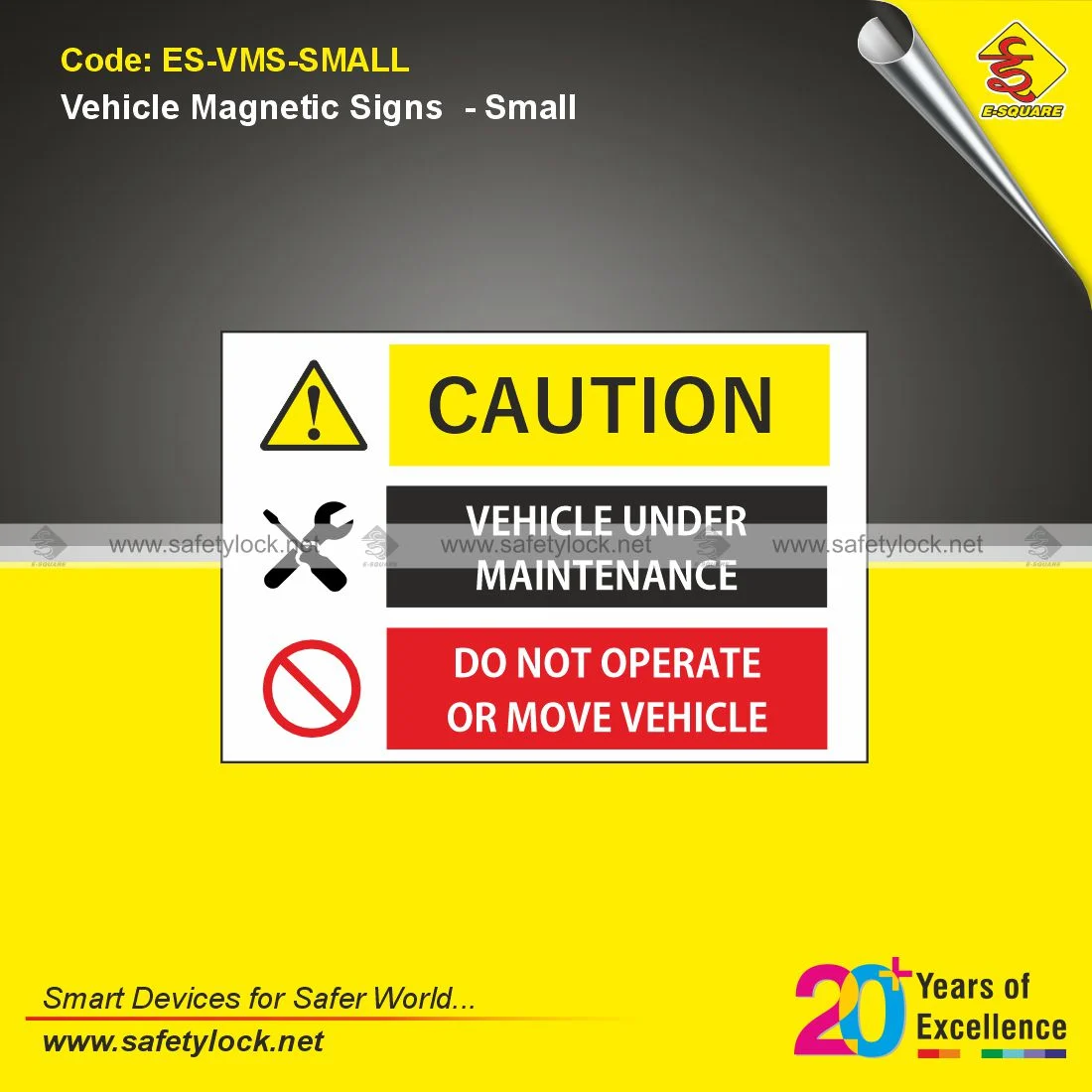Small Vehicle Magnetic Signs for Workplace Safety Identification and Mobile Safety Communication