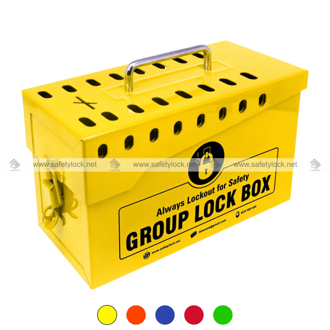 yellow colour group lockout box by E-Square