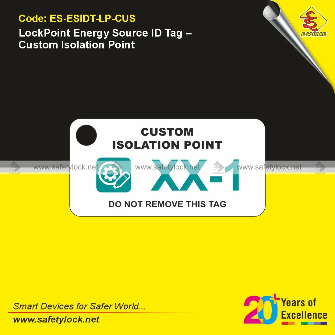 LockPoint Energy Source ID Tag for Custom Isolation Point Identification and Energy Isolation Applications