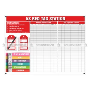 5s red tag station with supply kit for workplace
