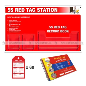 E-Square 5S red tag station with multiple pockets