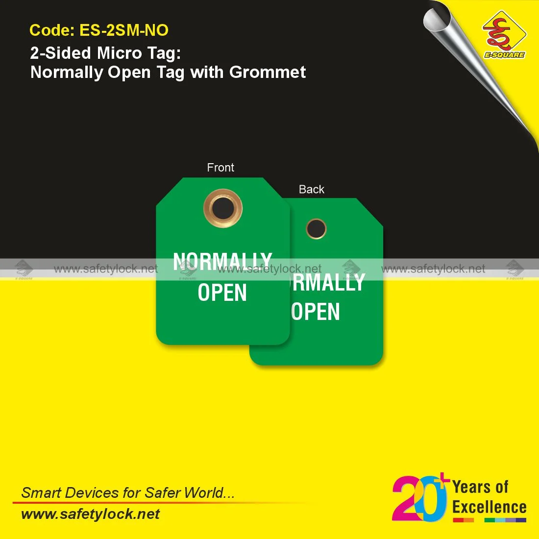 2 sided micro tags green colour