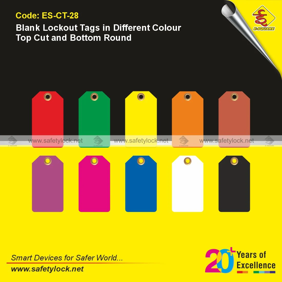 Blank Lockout Tags with Top Cut and Bottom Round Design for Durable Safety Identification Applications