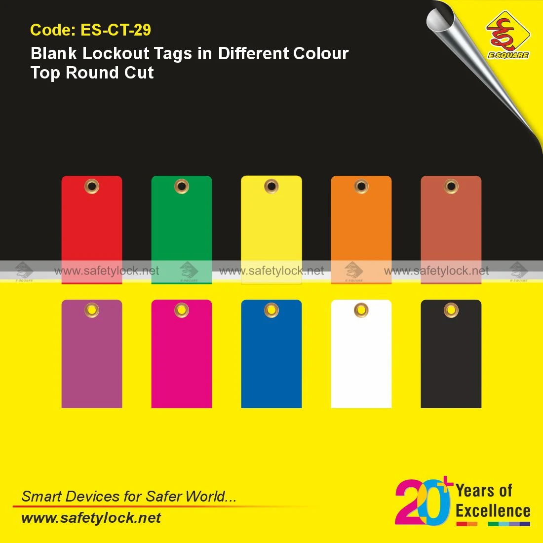 Blank Lockout Tags with Top Round Cut Design for Workplace Safety Tag Identification