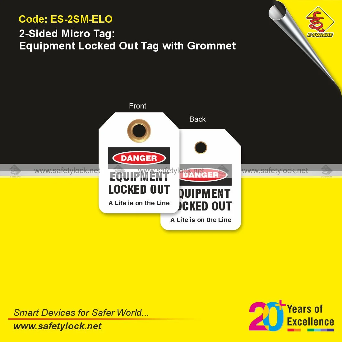 danger equipment locked out 2 sided small tag