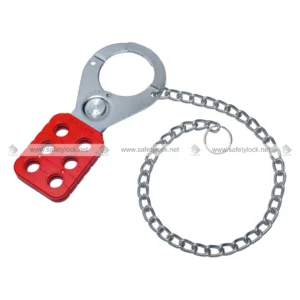 Vinyl Coated Premier Lockout Hasp with Zinc Finish and 12-inch Zinc Plated Metal Chain for Worker Protection, Machine Maintenance, and Energy Isolation by E-Square Alliance