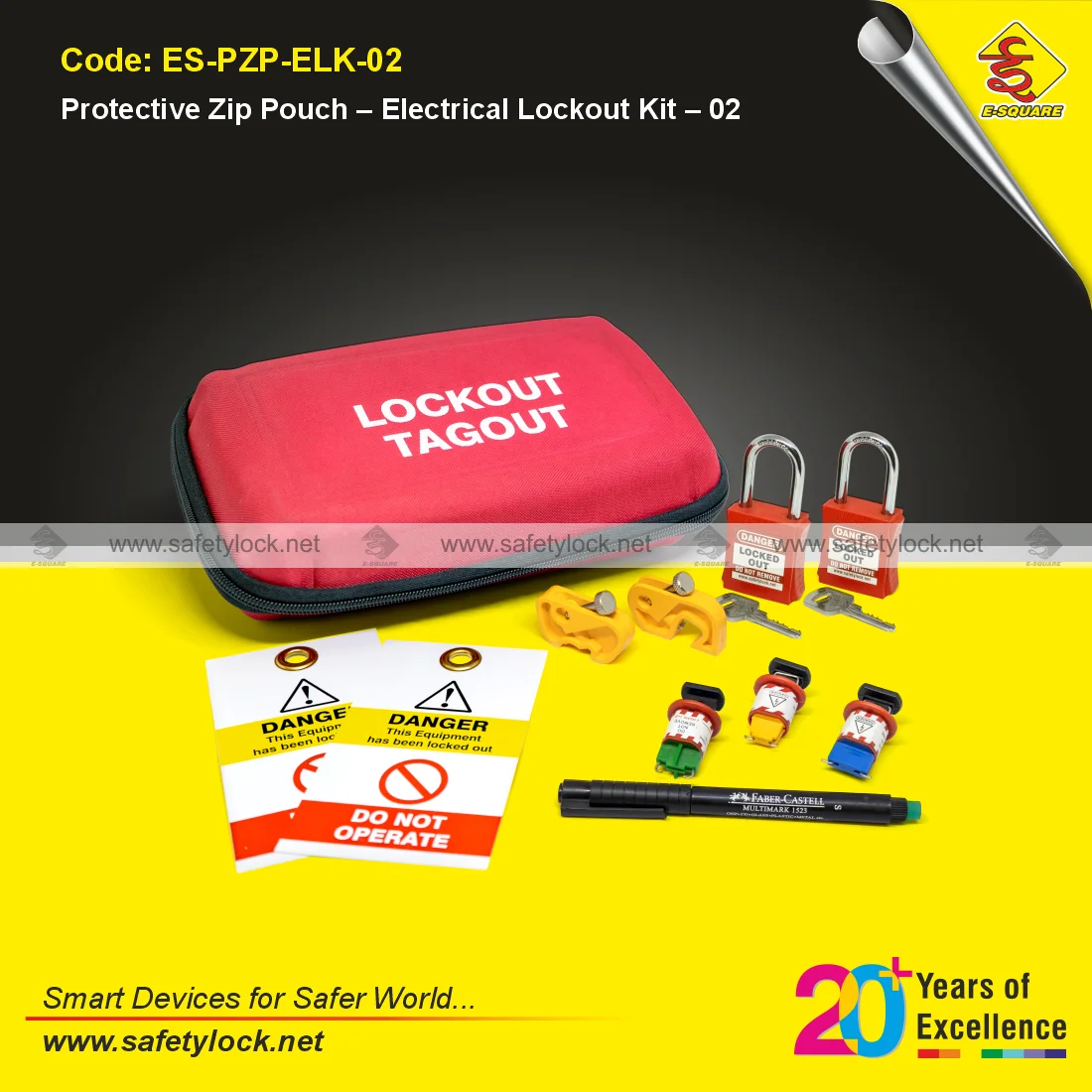 protective zip pouch electrical lockout tagout kit