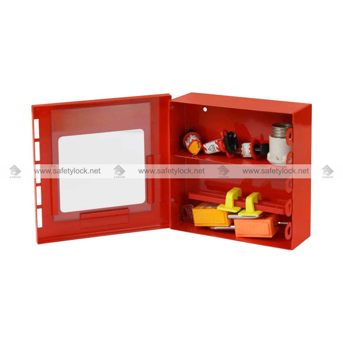 yellow group lock box mini with devices