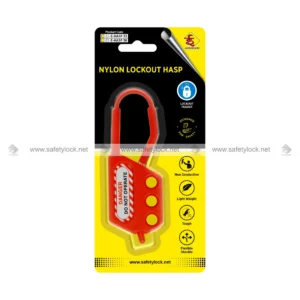nylon lockout hasp in blister packaging