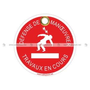 round shaped lockout tags in French language