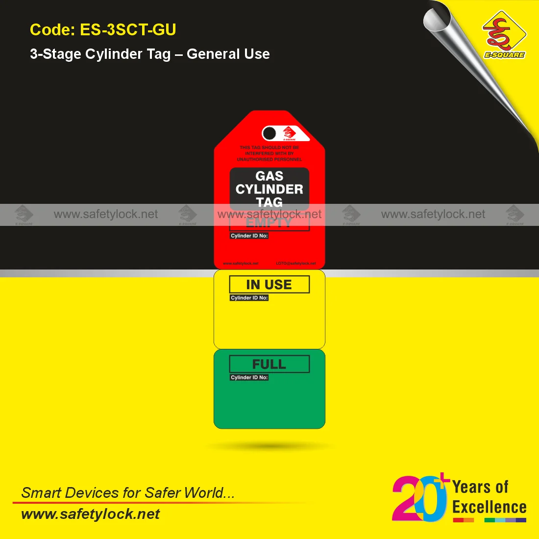 3 stage cylinder tag with perforation