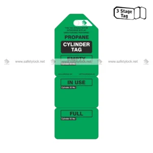 3 stage cylinder tags green colour