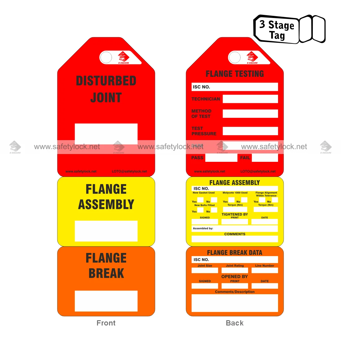 3 stage flange tags disturbed joint for flange testing