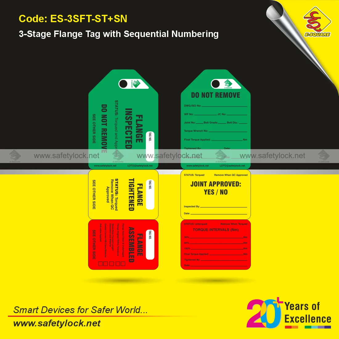 3 stage flange tags with sequential numbering supplier