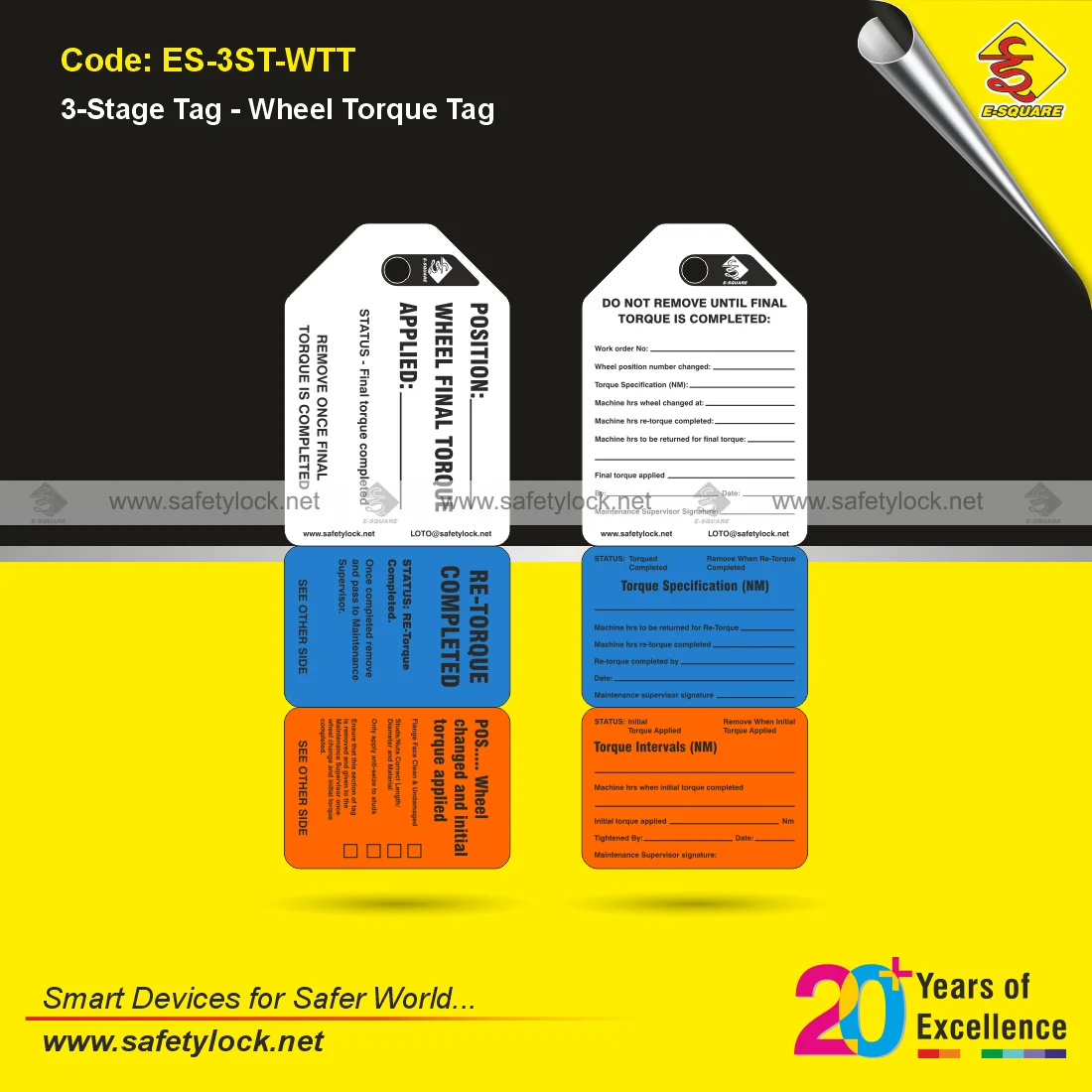E-Square 3 stage tags -wheel torque tag