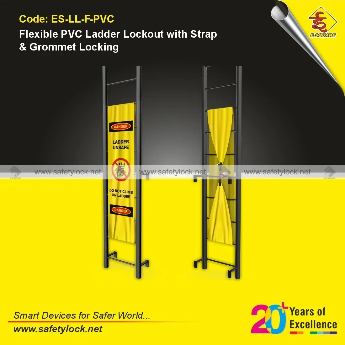 flexible PVC ladder lockout with strap