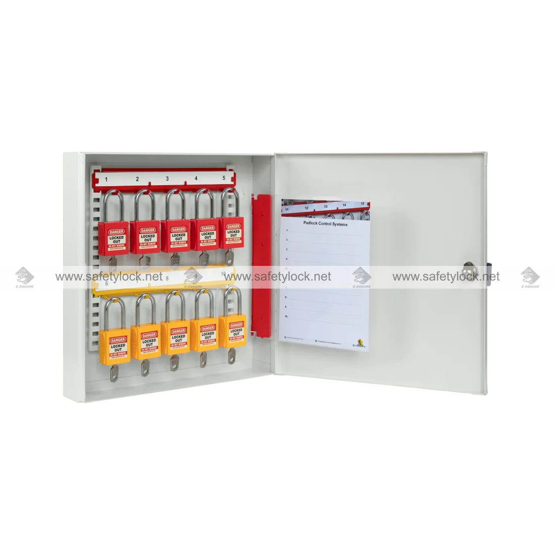 heavy duty steel cabinet for 10 lockout padlocks