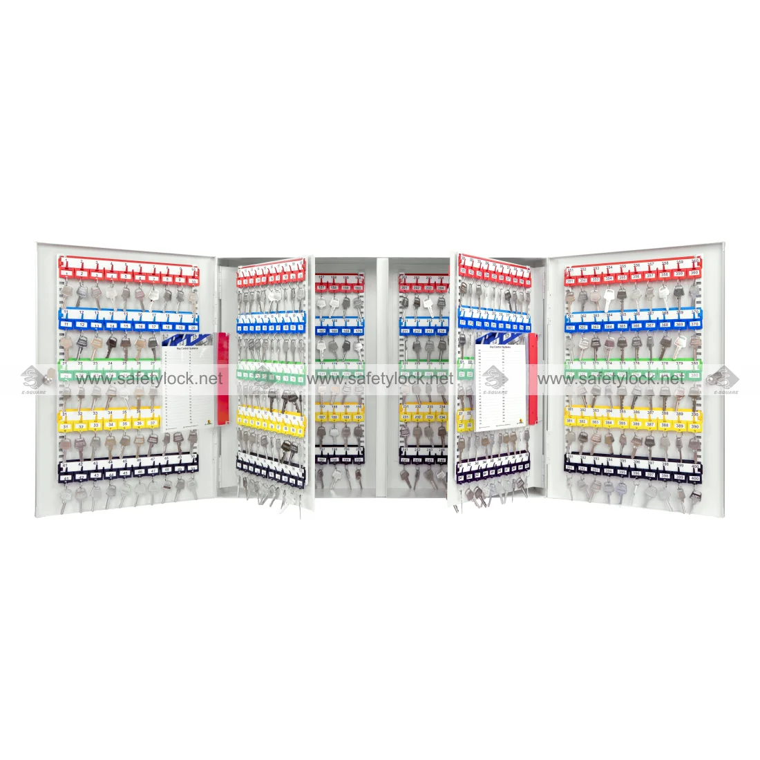 steel key cabinet with 400 keys and their numbering