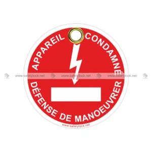 round lockout tags in French language