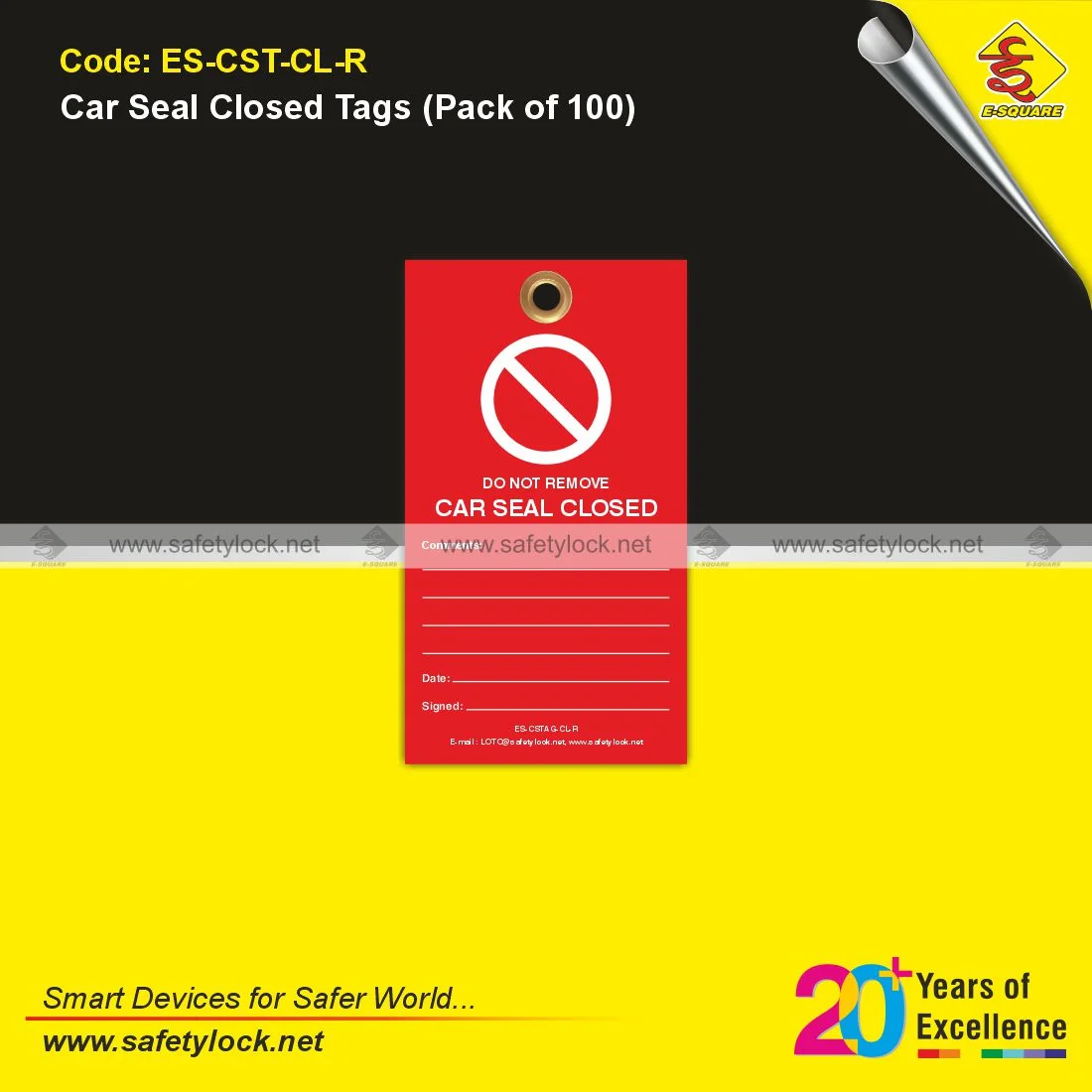 red car seal close tag for valve