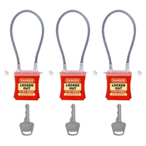 cable lockout safety padlock with flexible cable