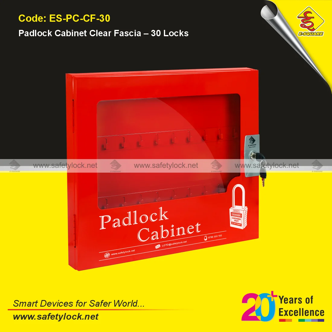 padlock cabinet clear fascia with 30 hooks