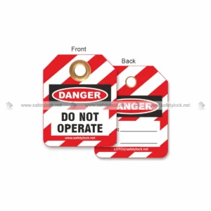 2-sided micro lockout tags red and white