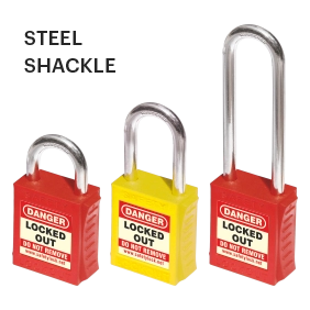 PLSP Lockout Padlocks - STEEL SHACKLE