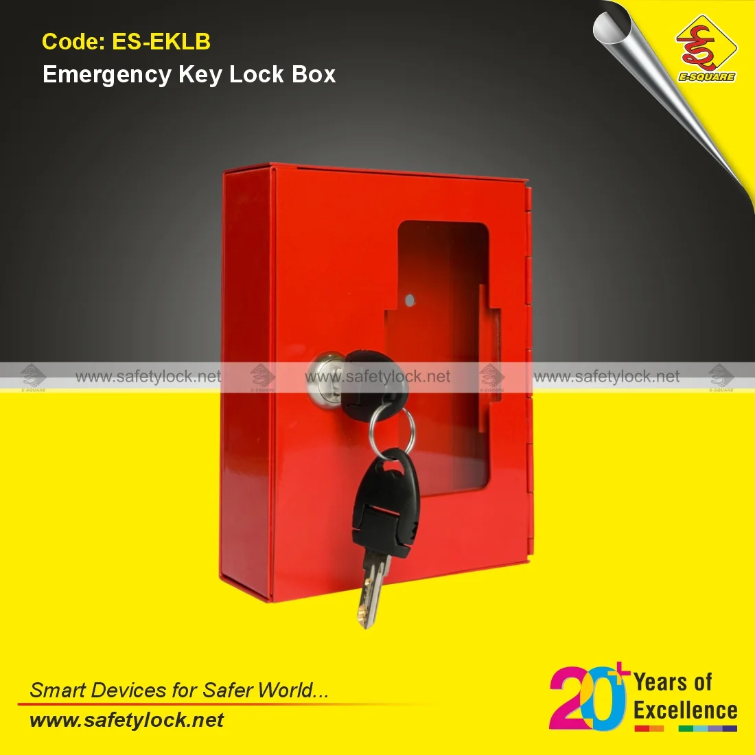 emergency key lock box red colour