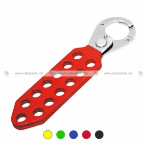 Red Vinyl Coated Lockout Hasp 13 Holes for LOTO Safety Lockout Tagout Applications by E-Square Alliance