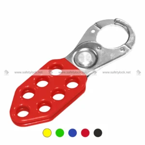 Red Vinyl Coated Lockout Hasp 7 Holes for LOTO Safety Lockout Tagout Applications by E-Square Alliance