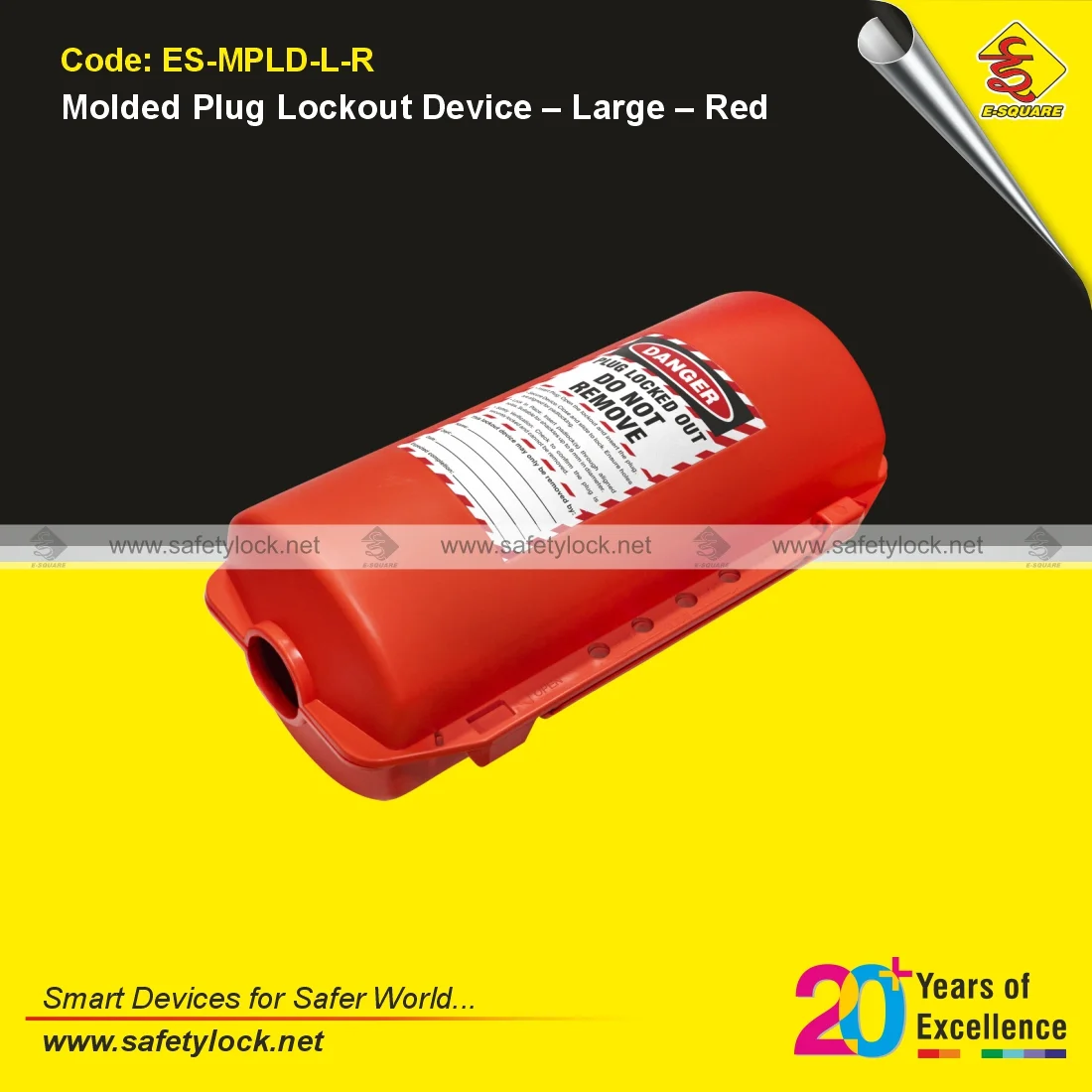 red molded plug lockout device for large size industrial plug