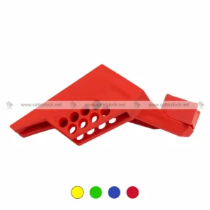 Red Small Ball Valve Lockout 2 Piece PVC for LOTO Safety Applications by E-Square Alliance