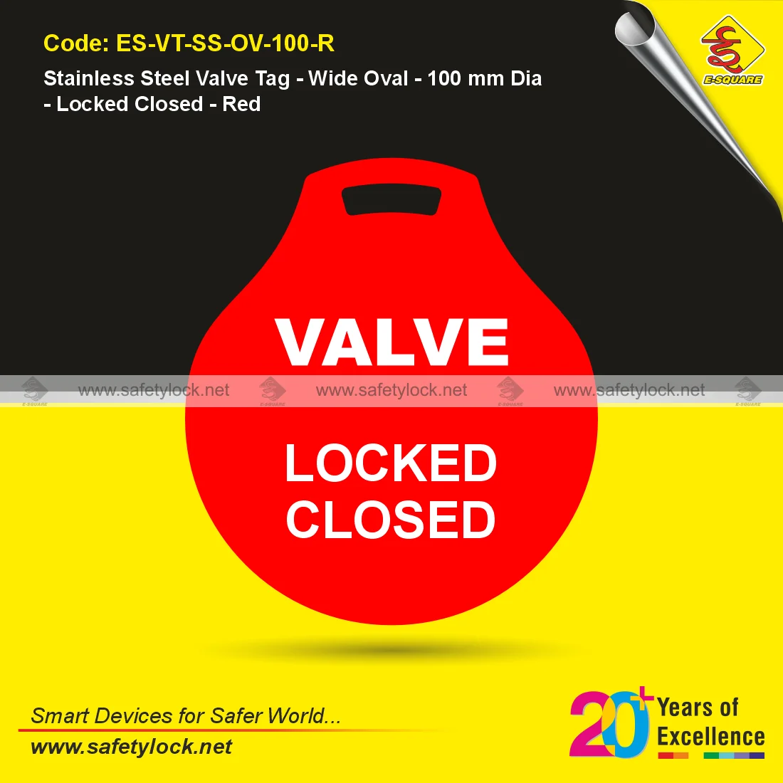 stainless steel valve tag for valve closed identification