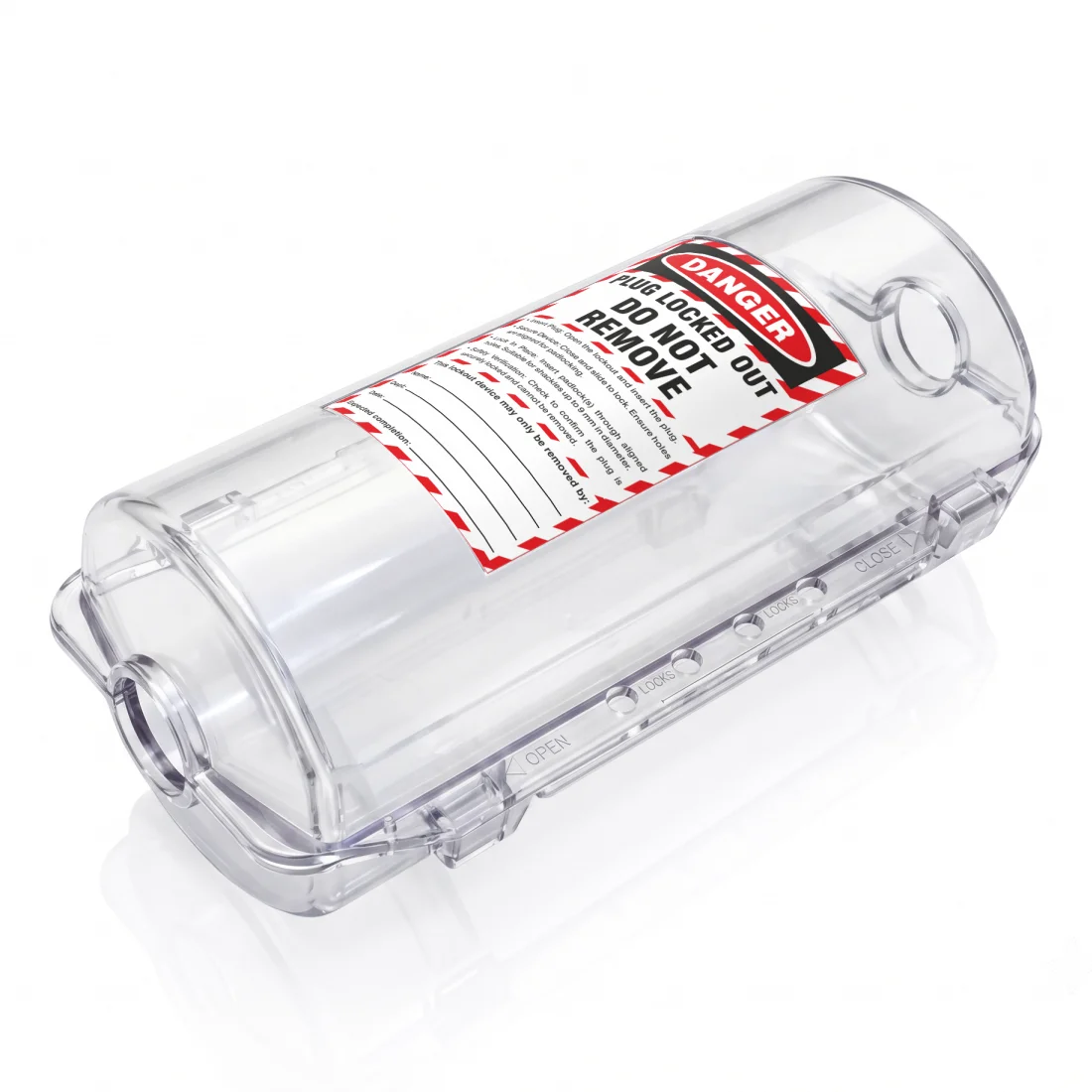 transparent molded plug lockout device large size