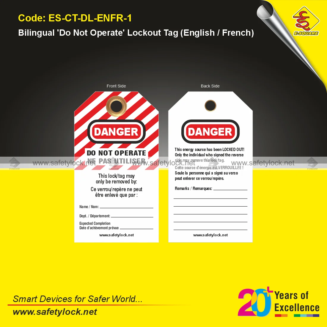 do not operate lockout tags in French language
