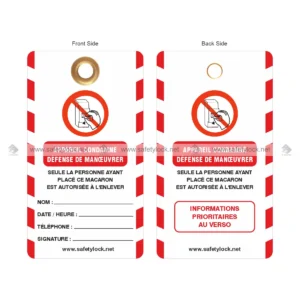 French lockout tags for equipment safety