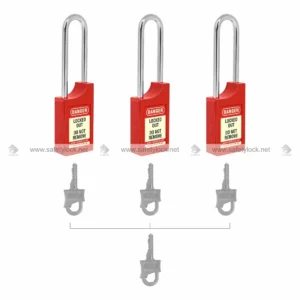Red Handy Lockout Safety Padlock with 85 mm Steel Shackle Key Different with Master Key for LOTO Safety Applications by E-Square Alliance