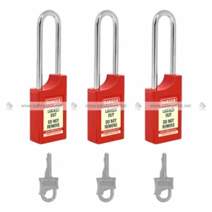 Red Handy Lockout Safety Padlock with 85 mm Steel Shackle Key Different for LOTO Safety Applications by E-Square Alliance