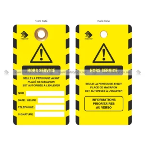 hors service lockout tag in French language