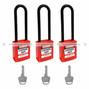 Red Series 3 PLSP Di-Electric Padlock with 85 mm Nylon Shackle Key Different for LOTO Safety Applications by E-Square Alliance