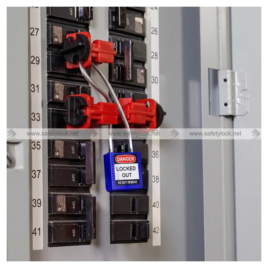 compact cable lockout safety padlock with 16 inch cable by E-Square