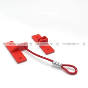 universal electrical panel lockout with vinyl coated steel cable